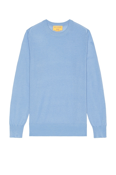 Guest In Residence Airy True Crew Neck Sweater in French Blue