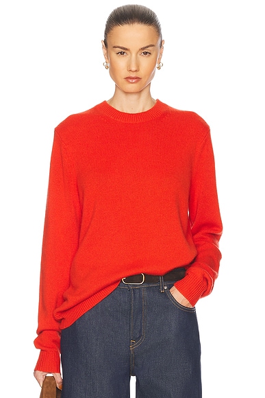 Guest In Residence Allday Crew Neck Sweater in Cherry