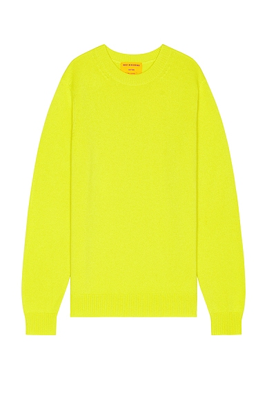 Guest In Residence Allday Crew Neck Sweater in Lemon
