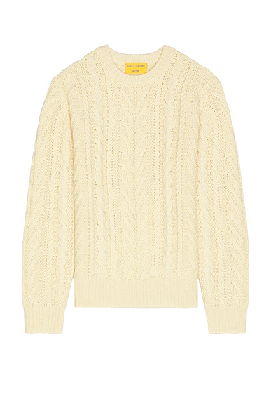 Guest In Residence Fisherman Crew Neck Sweater in Butter