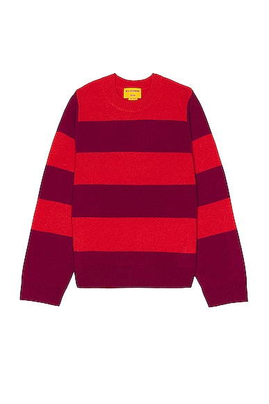 Guest In Residence Stripe Crew in Magenta & Cherry
