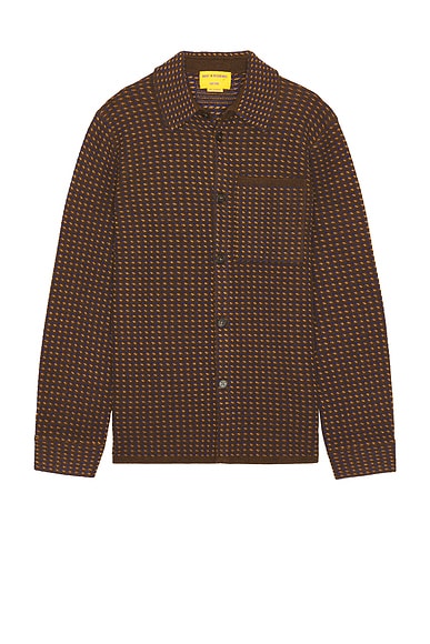 Guest In Residence Tweed Workshirt in Chestnut Combo