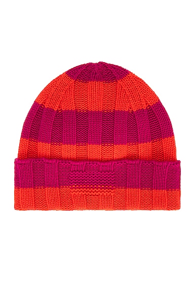 Guest In Residence The Rib Stripe Hat in Magenta & Cherry