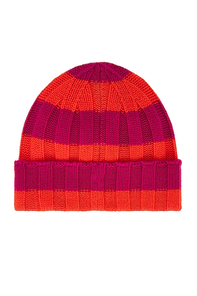 Shop Guest In Residence The Rib Stripe Hat In Magenta & Cherry