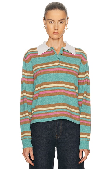 Cropped Stripe Rugby Sweater