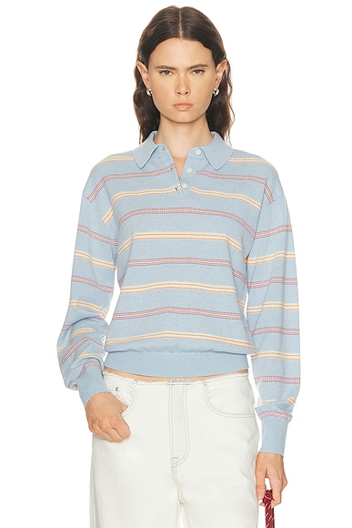 Collegiate Stripe Polo Sweater