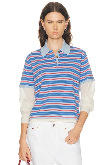 Layered Stripe Rugby Sweater
