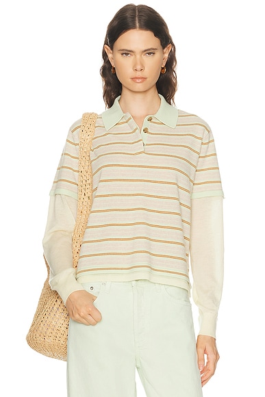 Layered Stripe Rugby Sweater