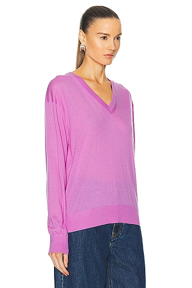 Shop Guest In Residence Airy V Sweater In Fuchsia