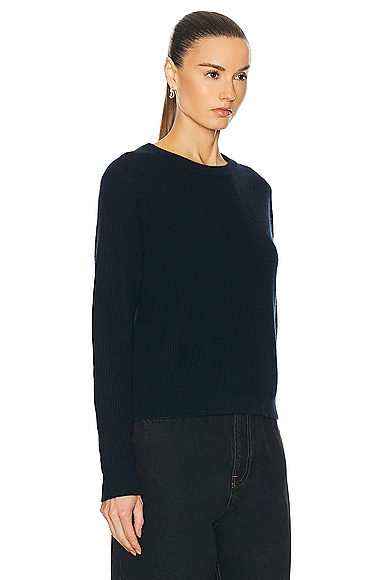 Shop Guest In Residence Light Rib Crew Sweater In Midnight