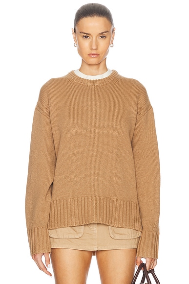 Guest In Residence Cozy Crew Sweater in Almond
