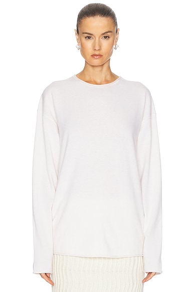Guest In Residence Oversize Crew Sweater in Cream