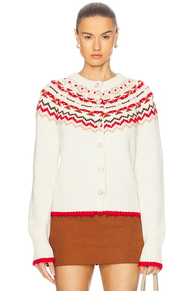 Guest In Residence Chalet Cashmere Cardigan in Cream Combo
