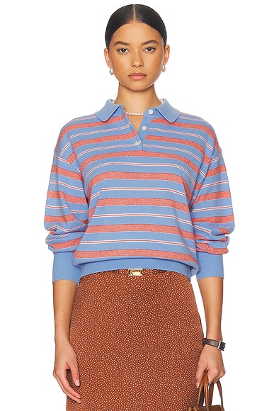 Collegiate Stripe Polo Cashmere Sweater
