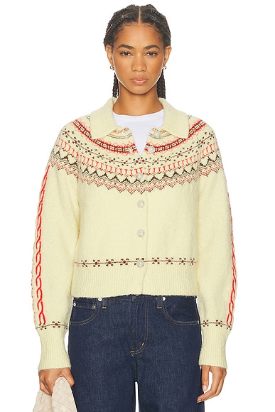 Guest In Residence Cloud Chalat Cardigan in Mist Combo