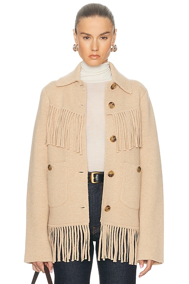 Guest In Residence Western Fringe Jacket in Dune