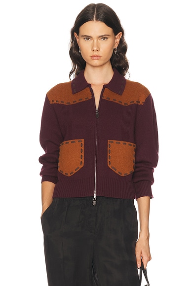 Guest In Residence Saddle Up Jacket in Fig & Burnt Sienna
