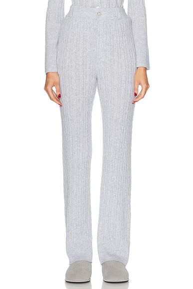 Guest In Residence Cable Cashmere Trouser in Stone