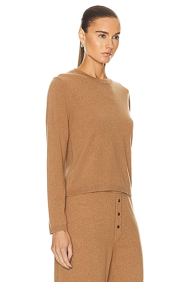 Guest In Residence Shrunken Crew Top In Almond