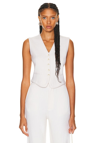 Guest In Residence Tailored Vest in Cream