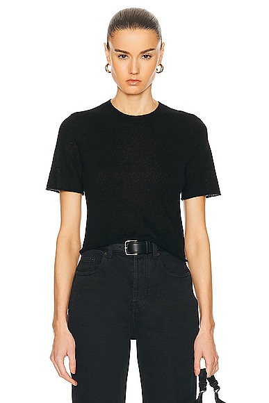 Shop Guest In Residence Featherweight Crop Tee In Black