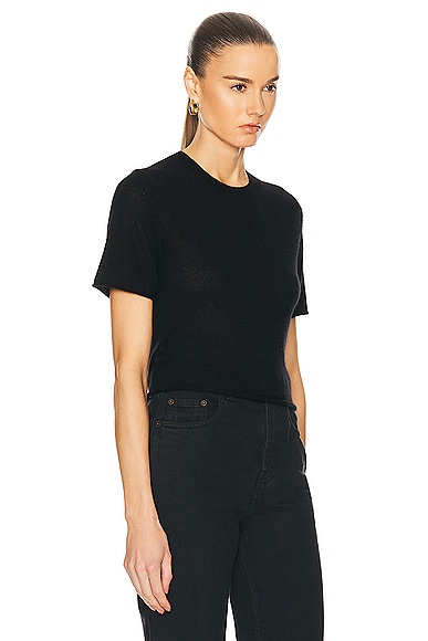 Shop Guest In Residence Featherweight Crop Tee In Black