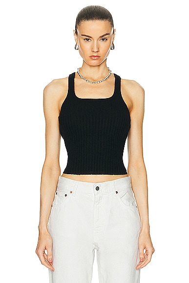 Shop Guest In Residence Rib Tank Top In Black
