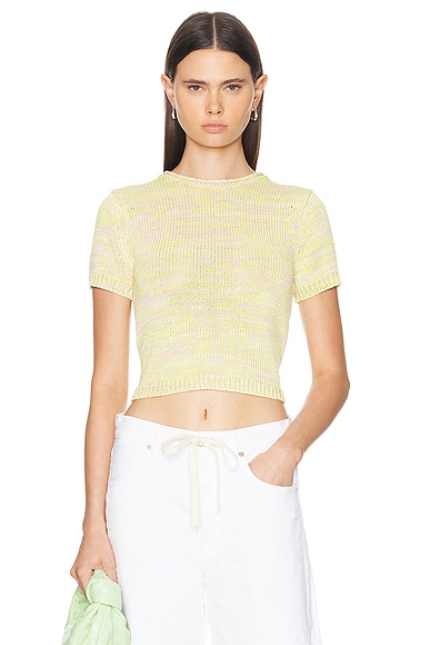Guest In Residence Speckled Crop Tee in Citrine