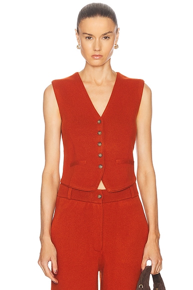 Guest In Residence Tailored Cashmere Vest in Chai