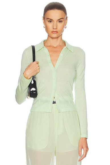 Guest In Residence Ele Cashmere Shirt in Mint
