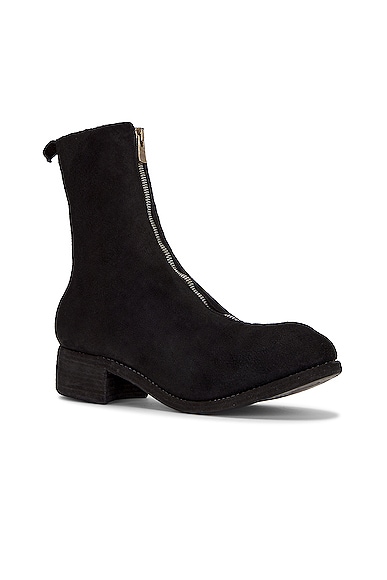 Shop Guidi Pl2 Front Zip Boot In Black Suede