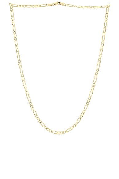 3.8mm Figaro Chain Necklace in Metallic Gold