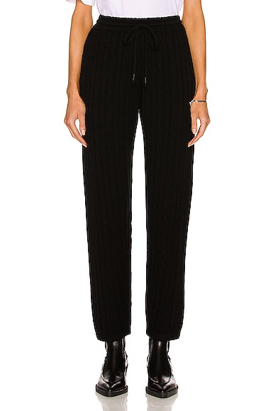 GREY VEN Herries Cable Lounge Pant in Black