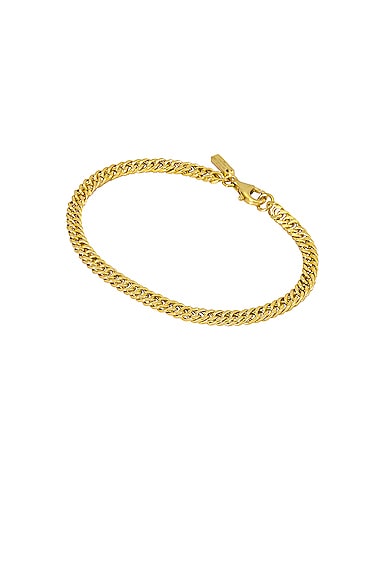Gold Mini Cuban Bracelet in Metallic Gold