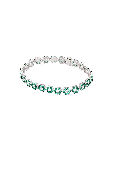 Daisy Tennis Bracelet in Green
