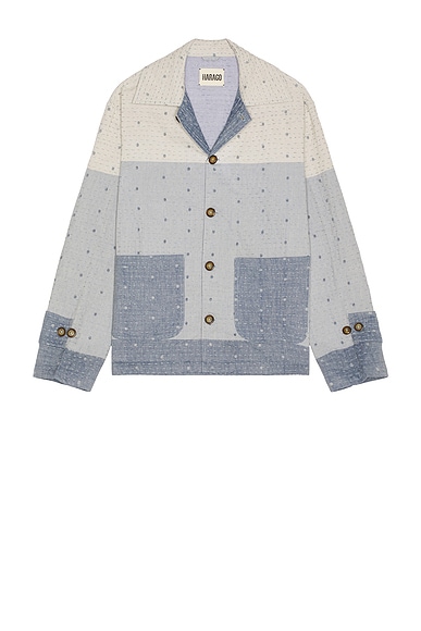 HARAGO Jamdani Quilted Jacket in Blue
