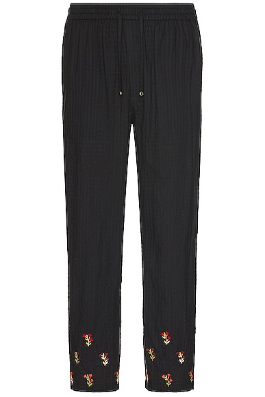 HARAGO Embroidered Pants in Black
