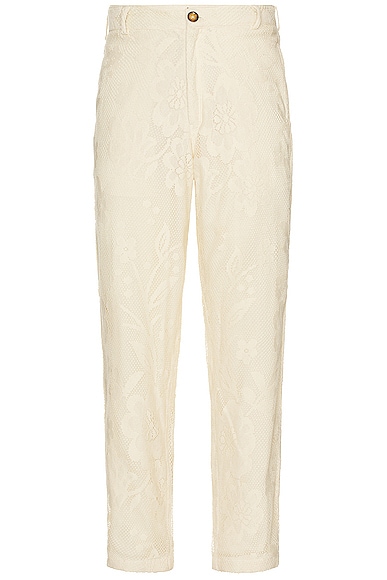 HARAGO Lace Pants in Off White