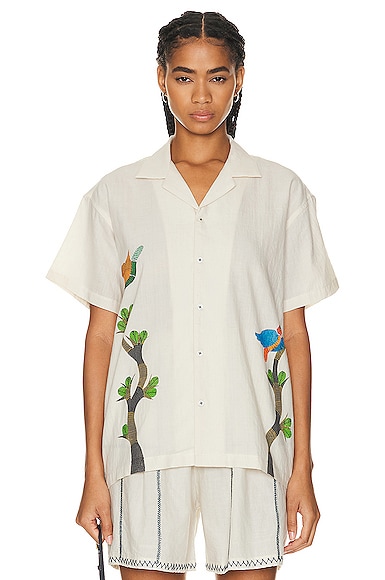 HARAGO Hand Painted Shirt in Off White