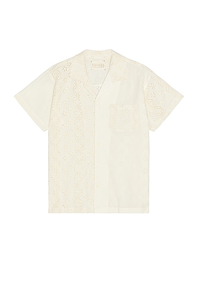 HARAGO Cut Work Embroidery Shirt in Cream
