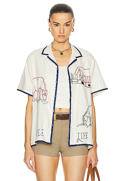 Simple Life Short Sleeve Shirt in Ivory