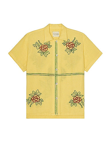 Cross Stitch Floral Short Sleeve Shirt