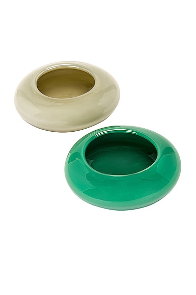 HELLE MARDAHL Candy Dish Pair in Spearmint & Champagne