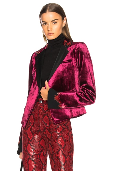 Embroidered Short Blazer