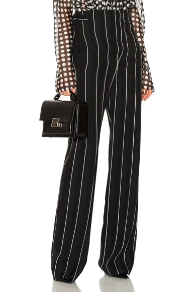 Striped High Waisted Wide Leg Trousers