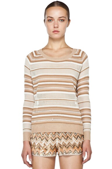 Haute Hippie Pullover Pointelle Sweater in Buff | FWRD