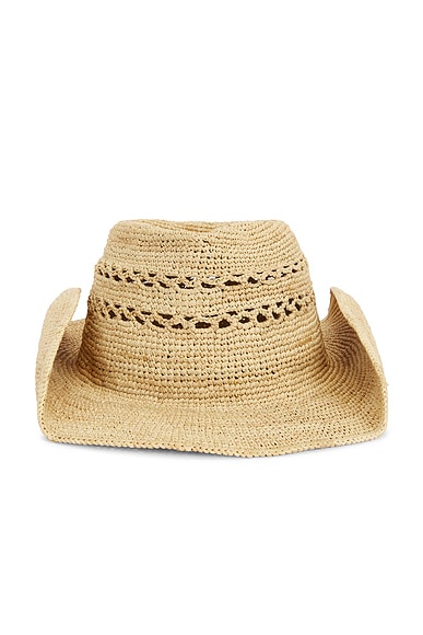 Helen Kaminski Gwen Raffia Fedora Hat in Natural