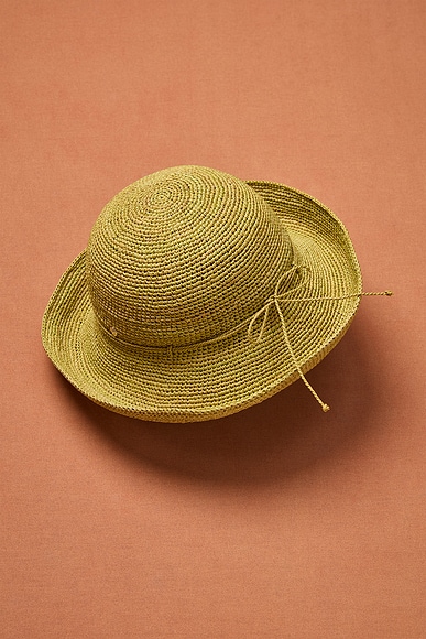 Helen Kaminski for FWRD Provence 10 Raffia Crochet Hat in Chartreuse