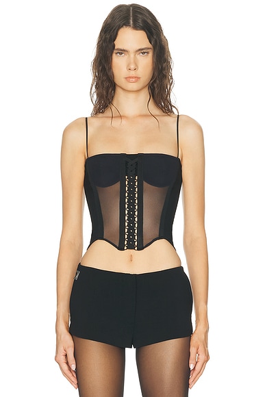 Layered Lace Up Corset Top