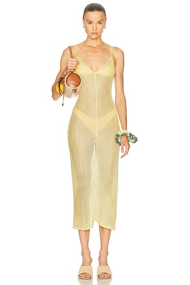 HAIGHT. Luna Knit Dress in Beam Yellow